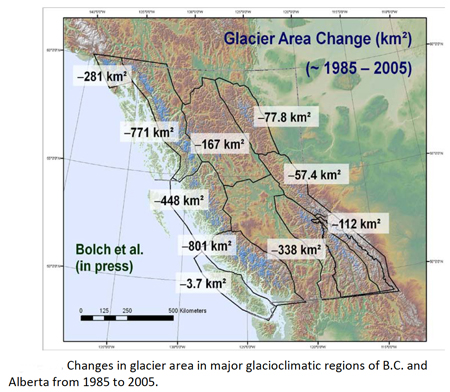 Glacier Area Change per Kilometer Square