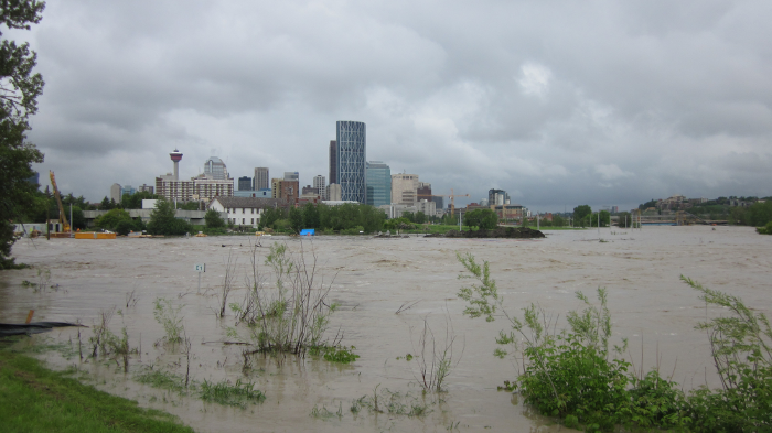 Flood-view of Downtown Calgary