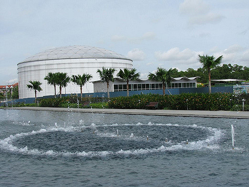 Water fountain at treatment facility in Singapore