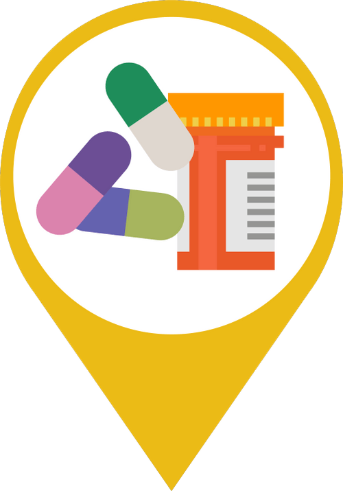 Icon showing medications representing pharmaceuticals and emerging contaminants