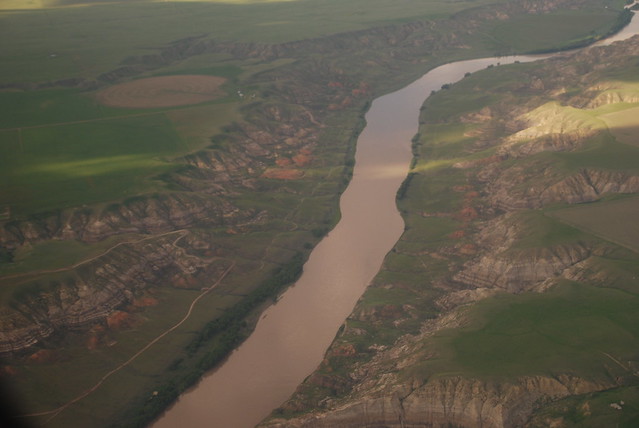 South Saskatchewan River valley near Medicine Hat, viewed from above.